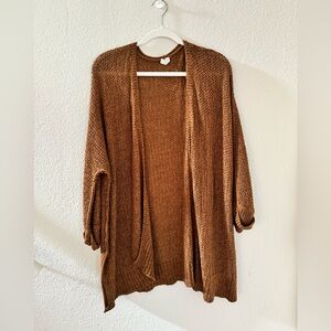 Open stitch knit cardigan